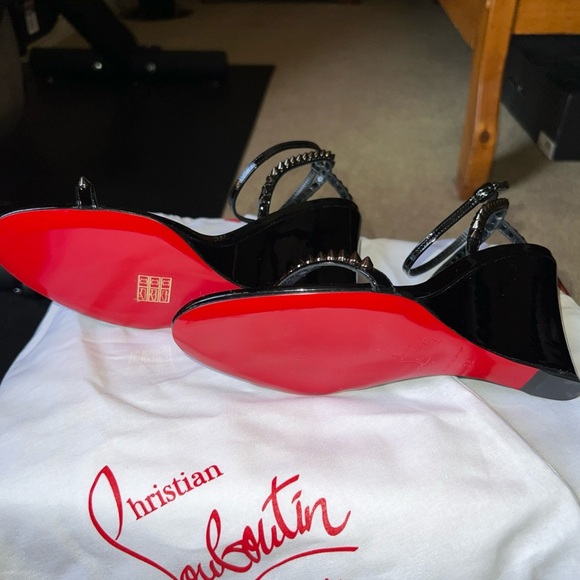 Christian Louboutin black spiked SO ME wedges 38 - Picture 10 of 12